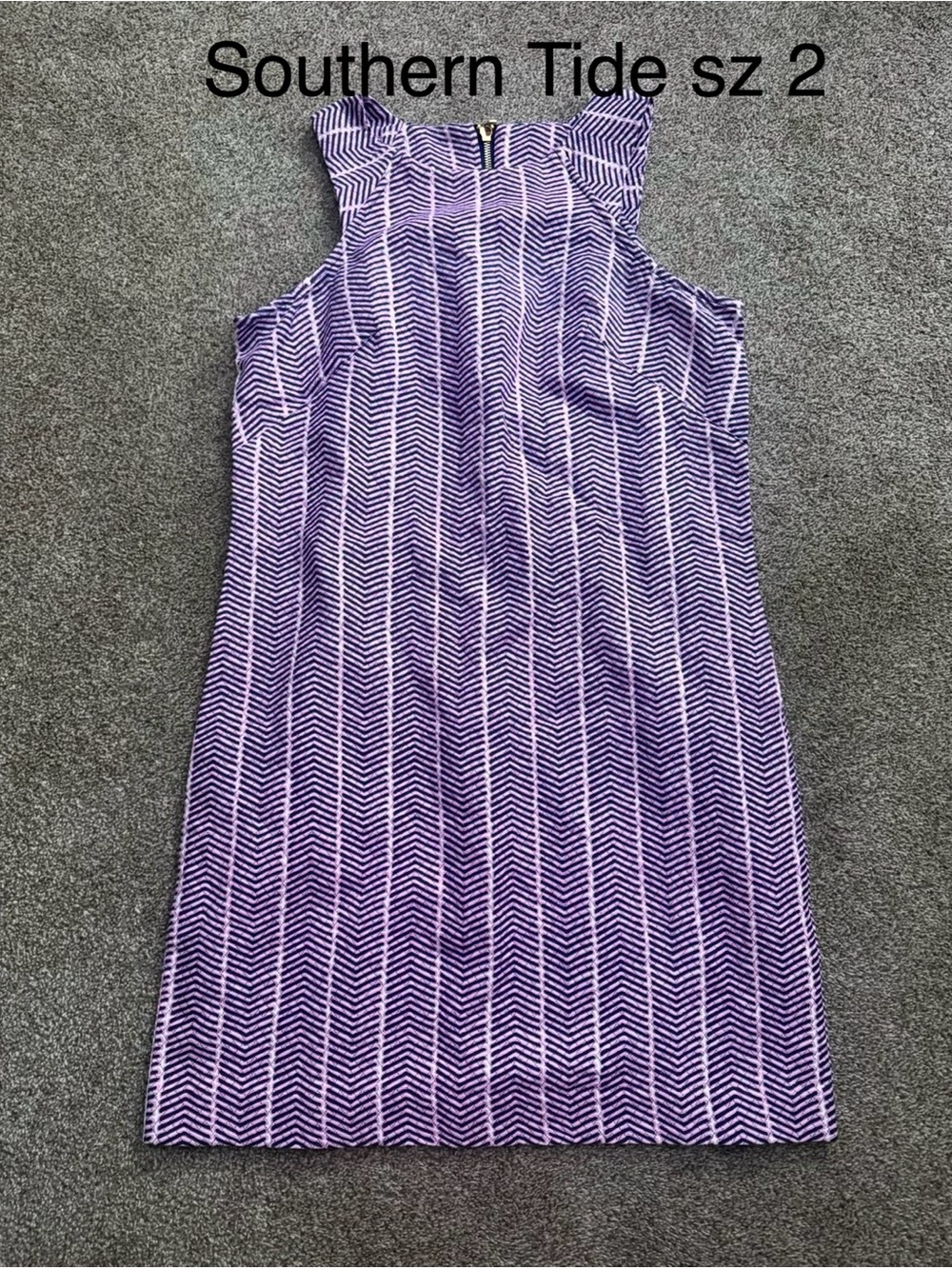 Southern Tide Purple Chevron Sleeveless Dress sz 2
